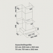Falmec Lfterbaustein NRS 70 cm, Edelstahl, mit 5 Jahren Garantie