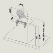 Falmec Vela NRS Inselhaube 100 cm, wei, mit 5 Jahren Garantie