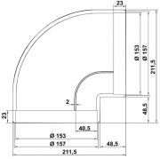 Naber COMPAIR R-RBV flow 150 Rohrbogen 90, 4052015