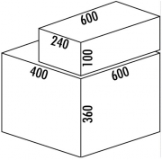 Naber Selectakit Cox Base 1T / 600-2 mit Base-Board, Abfallsystem Frontauszug, Vollauszug, 8012373
