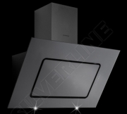 Silverline Porto PRW 853 S Wandhaube, 80 cm Schwarz-Schwarzglas