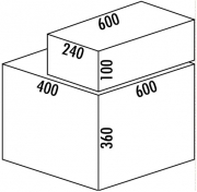 Naber Selectakit Cox Base 1T / 600-3 mit Base-Board, Abfallsystem Frontauszug, Vollauszug, 8012375