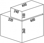 Naber Selectakit Cox Base K1 / 600-2 mit Base-Board, Abfallsystem Frontauszug, Vollauszug, 8012802