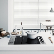 Falmec Piano Tischlfter, Doppelabsaugung, Abluft/Umluft, Edelstahl, Muldenlfter, mit 5 Jahren Garantie