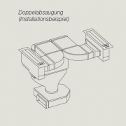 Falmec Piano Tischlfter, Doppelabsaugung, Abluft/Umluft, Edelstahl, Muldenlfter, mit 5 Jahren Garantie