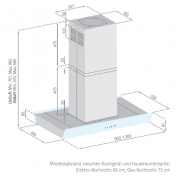 Silverline Vela Isola Premium VAI 194 S Inselhaube, 120 cm Schwarz/Schwarzglas