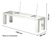Naber Tablon Bankgestell mit Lehne BL20, Aluminium, 3032061