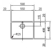 Franke Kubus KBX 110-55 Edelstahl glatt 122.0056.341