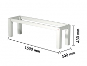 Naber Tablon Bankgestell B120, edelstahlfarbig, 3032110