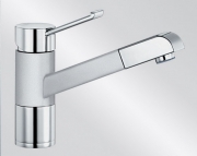 BLANCOZENOS-S Silgranit-Look, 2-farbig, Farbe alumetallic/chrom, 517820