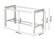 Naber Tablon Hochtischgestell HT20, edelstahlfarbig, 3032148