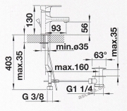 Blanco Salza-WT Waschtischarmatur, 520391