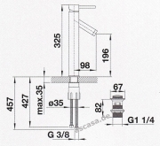 Blanco Merlo-WT Waschtischarmatur fr Aufsatz-Waschschalen, 520399