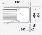 Blancotoga 45 S Edelstahl Naturfinish, Becken reversibel, 513603