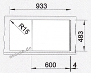 Blancozia 6 S Edelstahl Brstfinish, Becken reversibel, 514615