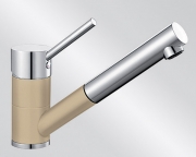 BLANCOANTAS-S Silgranit-Look, 2-farbig, Niederdruck, Farbe perlgrau/chrom, 520734