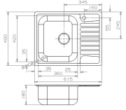 Reginox Admiral 40-CC (304) ohne berlauf, als Auflagesple und flchenbndige Sple einbaubar