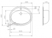 Reginox Pacific-CC (304) ohne berlauf, als Auflagewaschtisch und flchenbndiger Waschtisch einbaubar