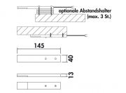LUMICA Trave II LED ohne Schalter, edelstahlfarbig