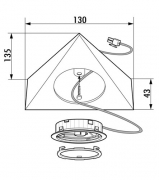 LUMICA Triplo mit Schalter, Edelstahl