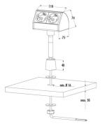 LUMICA T-Dock, edelstahlfarbig