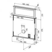 BEST Strip Glas Schwarz 90 EM Downdraft Tischhaube, 07758100, BHD96050BA
