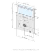 Silverline Apollo RF ART 114 S Tischhaube, 120 cm Edelstahl/Schwarzglas