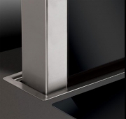 Silverline Apollo RF ART 114 S Tischhaube, 120 cm Edelstahl/Schwarzglas