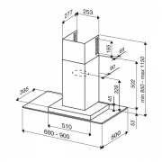 best Rho 60 Edelstahl und Glas, Wandhaube, 60 cm, EEK: D, 07PC2000, BHC62350AA, mit 5 Jahren Garantie!