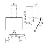 best Fluttua HF Touch 80 schwarz, Wandhaube, 80 cm, EEK: A, 07G05151, BHC84754BA, mit 5 Jahren Garantie!