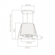 Elica Grace WH/F 51 Inselhaube Edelstahl, Glas weiss, 65414586A. Mit 5 Jahren Garantie!