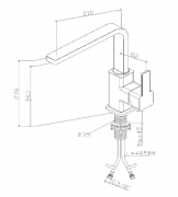 Villeroy & Boch Armatur Cosi Sky, Edelstahl massiv, Festauslauf, 926400LC