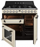 SMEG TR93 BLD Kochzentrum, Gaskochfeld, Schwarz, 90 cm, EEK: A/B, mit 5 Jahren Garantie!