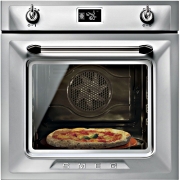 SMEG SFP6925NPZE1 Nostalgie-Einbaubackofen Multifunktion, Schwarz, EEK: A+, mit 5 Jahren Garantie!