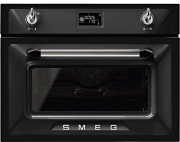 SMEG SF4920MCX1 Nostalgie Einbau-Kompakt-Mikrowellenbackofen, Edelstahl, mit 5 Jahren Garantie!
