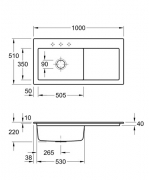Villeroy & Boch Subway 60 XL, Farbe TR Timber, Premiumline, Becken rechts oder Becken links
