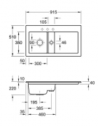 Villeroy & Boch Subway 50, Farbe i5 Sand, Classicline, Becken rechts oder Becken links