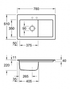 Villeroy & Boch Subway 45, Farbe FU Ivory, Classicline, Becken rechts oder Becken links