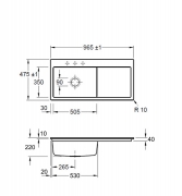 Villeroy & Boch Subway 60 XL Flat, Farbe FU Ivory, Classicline, Becken rechts oder Becken links