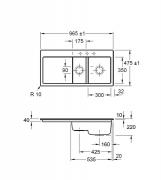 Villeroy & Boch Subway 60 XR Flat, Farbe FU Ivory, Classicline, Becken rechts oder Becken links