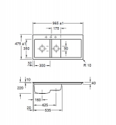 Villeroy & Boch Subway 60 XR Flat, Farbe S5 Ebony, Premiumline, Becken rechts oder Becken links