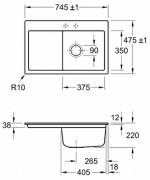 Villeroy & Boch Subway 45 flat, Farbe FU Ivory, Classicline, Becken rechts oder Becken links