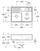 Villeroy & Boch Splstein Doppelbecken, Farbe TR Timber, Premiumline