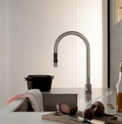 Dornbracht Tara Ultra Pull-Down Einhebelmischer mit Brausefunktion, Hochdruck, Platin matt, 33870875-06