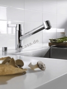 Dornbracht Eno Pull-Out Einhebelmischer mit Brausefunktion, Hochdruck, Platin matt, 33870760-06