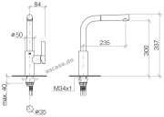 Dornbracht Elio Pull-Out Einhebelmischer mit herausziehbarem Auslauf, Hochdruck, Chrom, 33840790-00