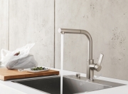 Dornbracht Elio Pull-Out Einhebelmischer mit herausziehbarem Auslauf, Hochdruck, Platin matt, 33840790-06