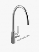 Dornbracht Tara Ultra Einhebelmischer mit Festauslauf, Hochdruck, Platin matt, 33818875-06