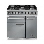 Falcon 900 Deluxe, Range Cooker, Gaskochfeld, 90 cm, Farbe Cherry Red, mit 5 Jahren Garantie!