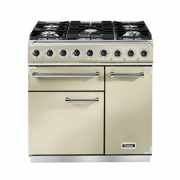 Falcon 900 Deluxe, Range Cooker, Gaskochfeld, 90 cm, Farbe Cherry Red, mit 5 Jahren Garantie!